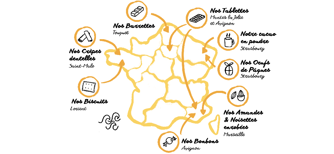 le chocolat des francais carte provenance des matieres premieres